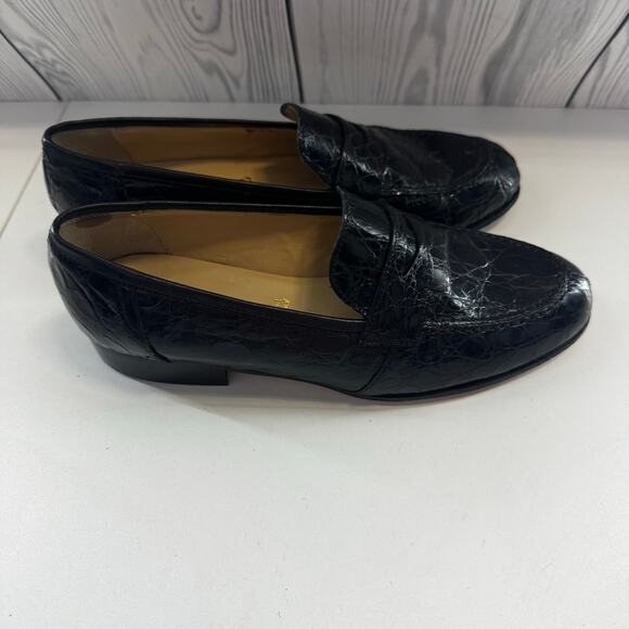 Vintage Womens Saks Fifth Avenue Folio Black Genuine Crocodile Loafer, Sz. 6.5M - Picture 6 of 6